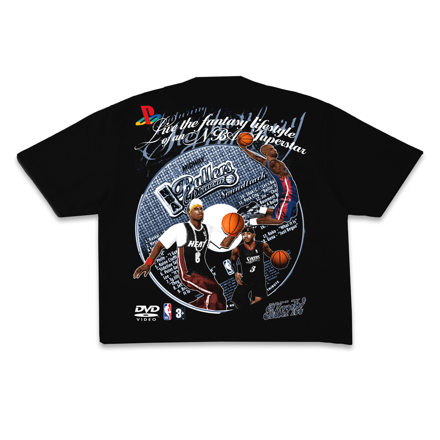 Black NBA Ballers Ps2 Tee (ready to ship)