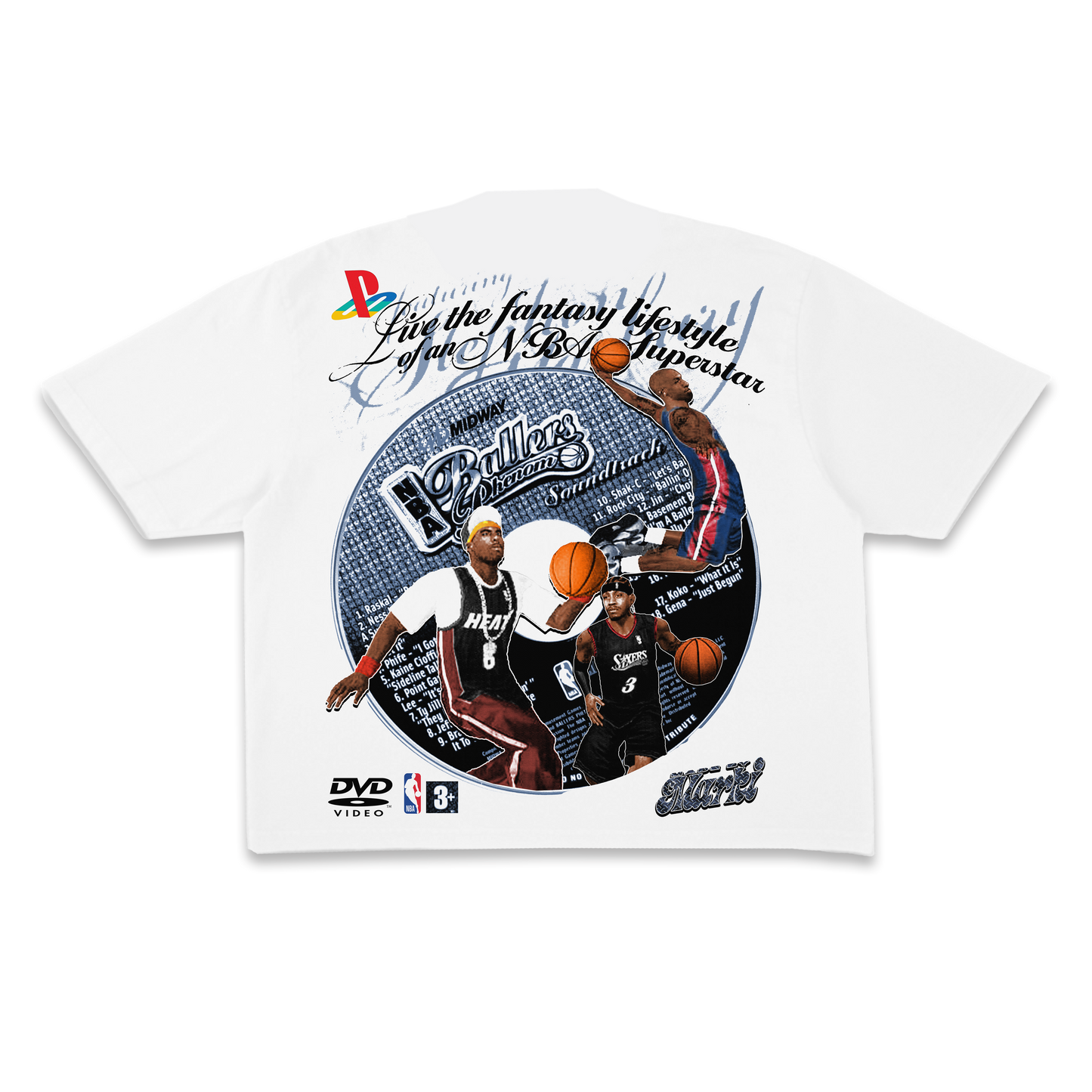 White NBA Ballers Ps2 Tee (ready to ship)