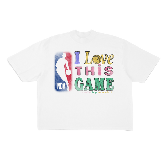 White i love this game Tee (ready to ship)