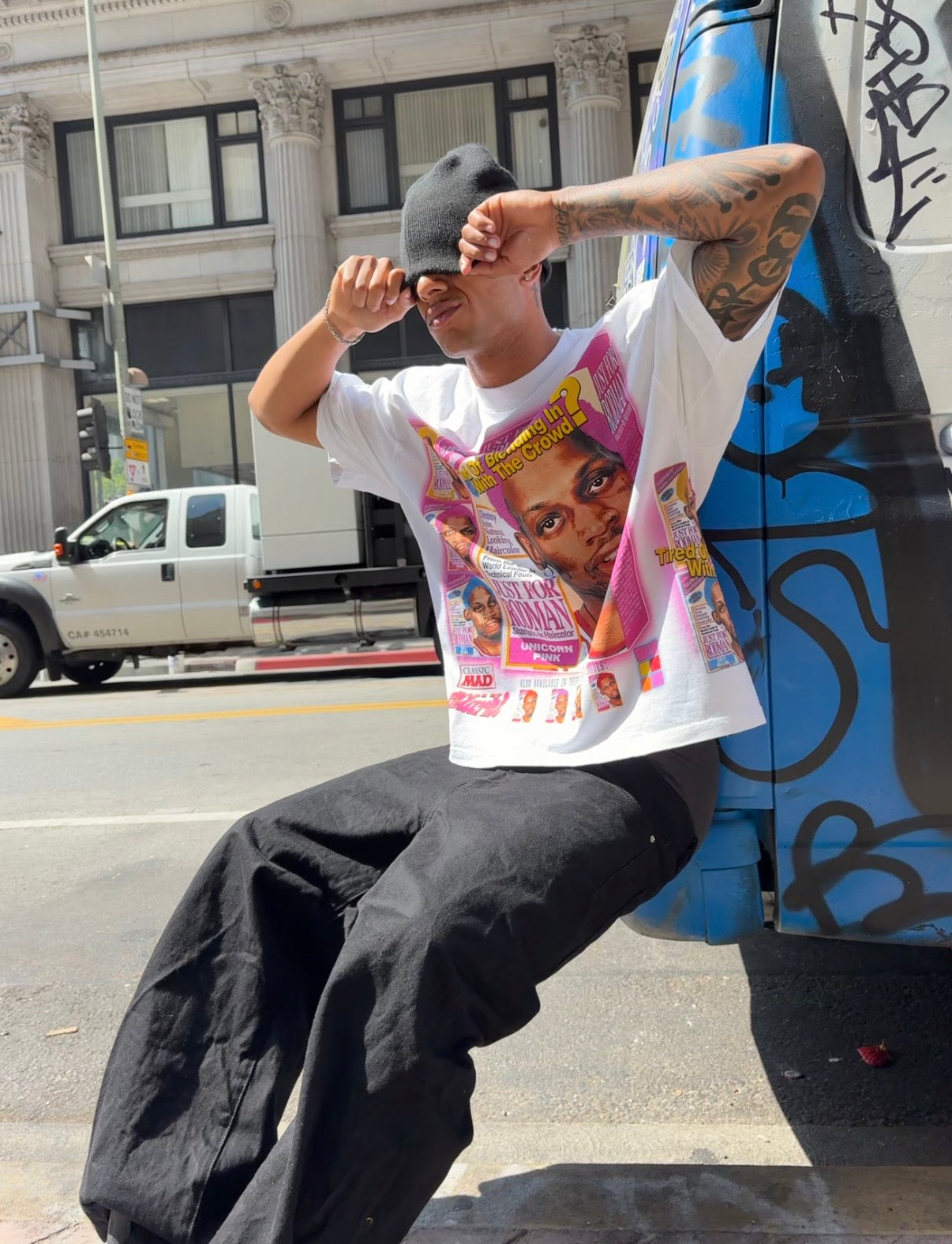 Pink Dennis Rodman Hairdye Tee (ready to ship)