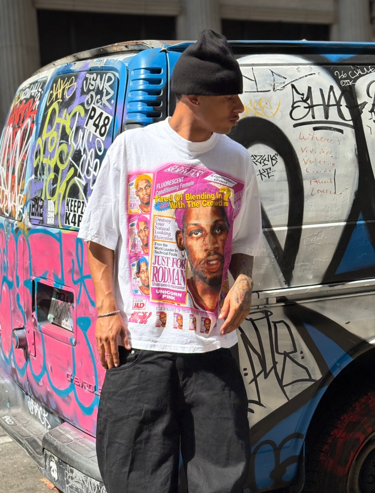 Pink Dennis Rodman Hairdye Tee (ready to ship)