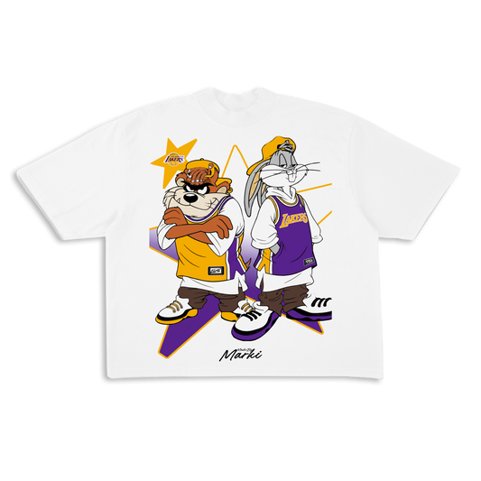 Bugs Bunny & Taz lakers Tee (Ready to ship)