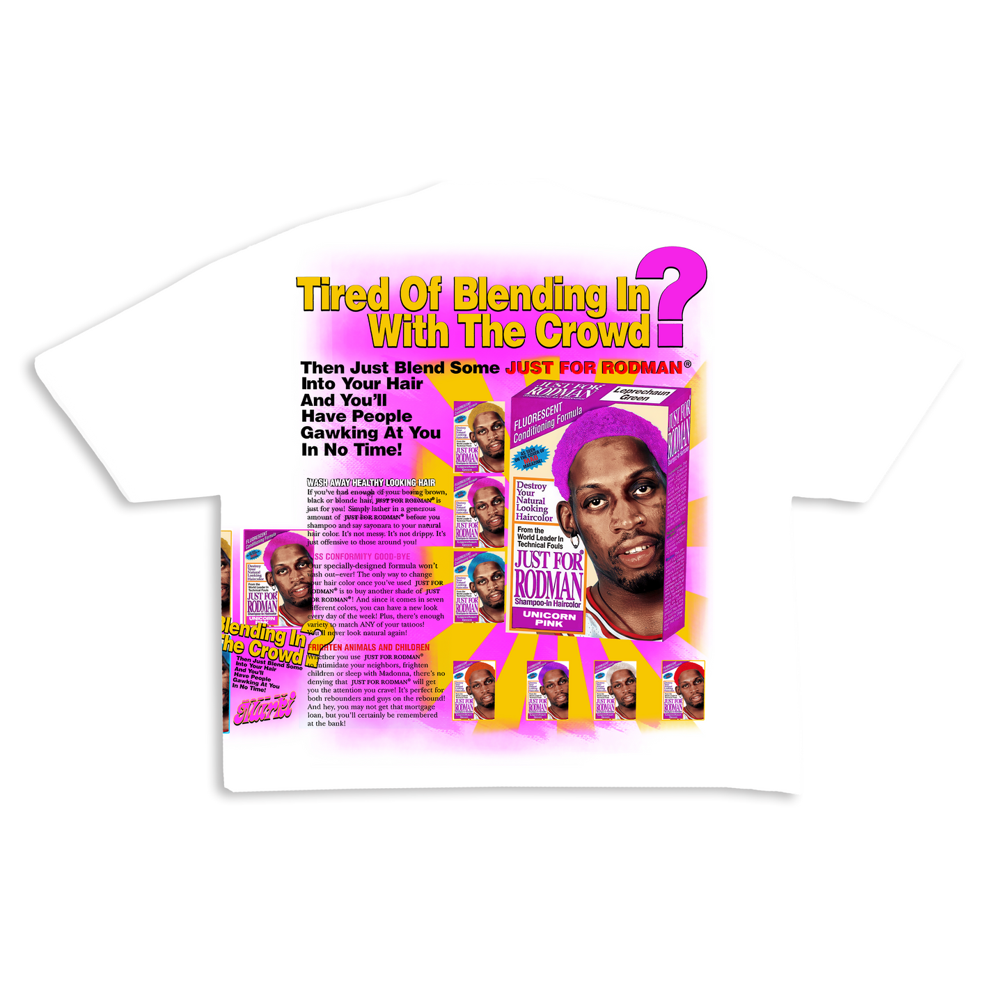 Pink Dennis Rodman Hairdye Tee (ready to ship)